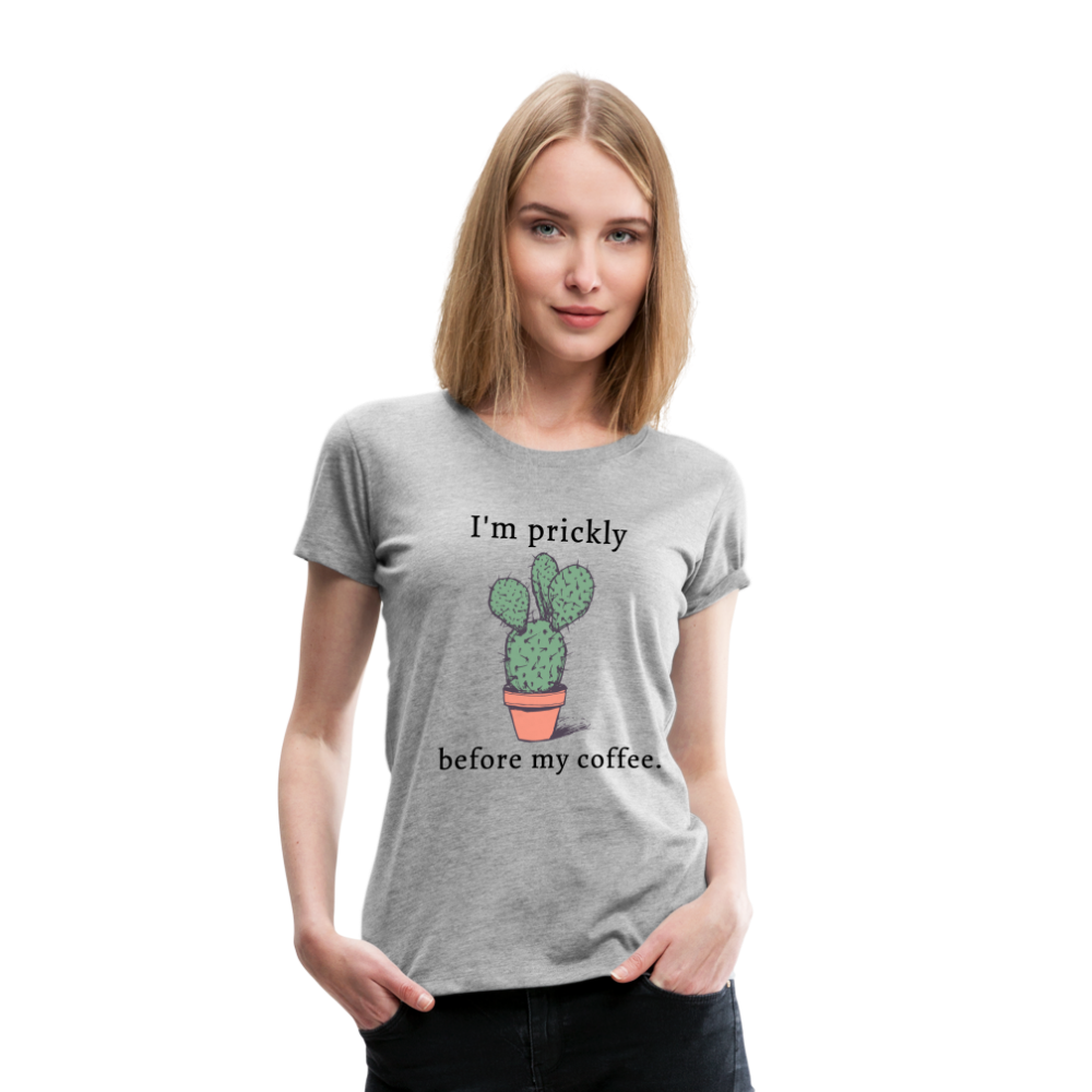 I'm Prickly Before my Coffee Tee - heather gray